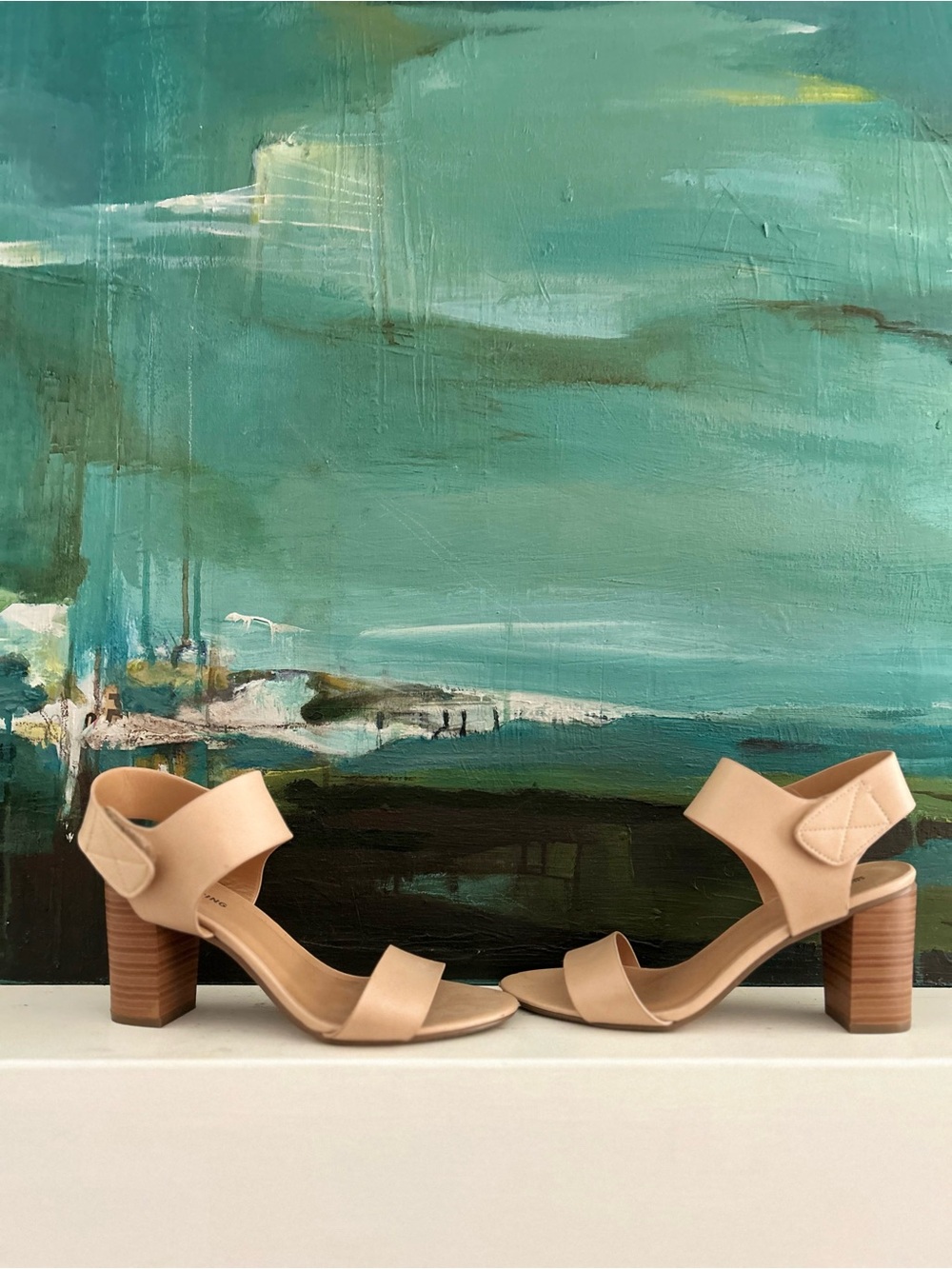 Call It Spring Beige Block Heel Sandals